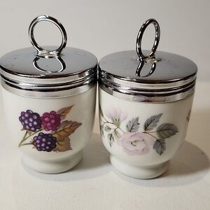 Vintage Royal worcester egg coddler 1967 Set Of 2